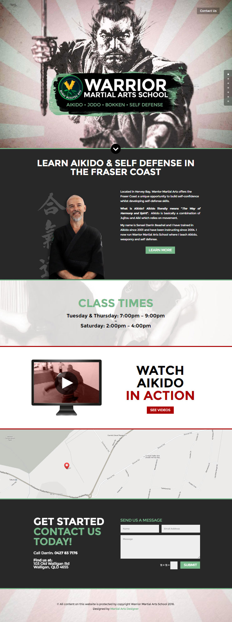 warrior martial arts web design